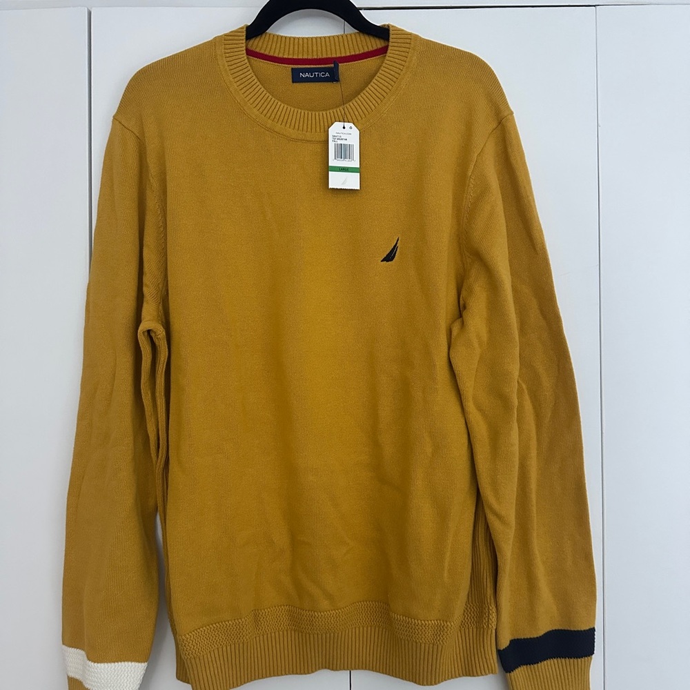 Nautica Men's Mustard Crewneck Sweater